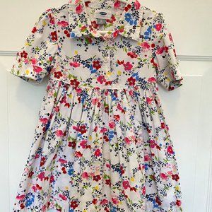 multi-colored flower dress w/collar and buttons